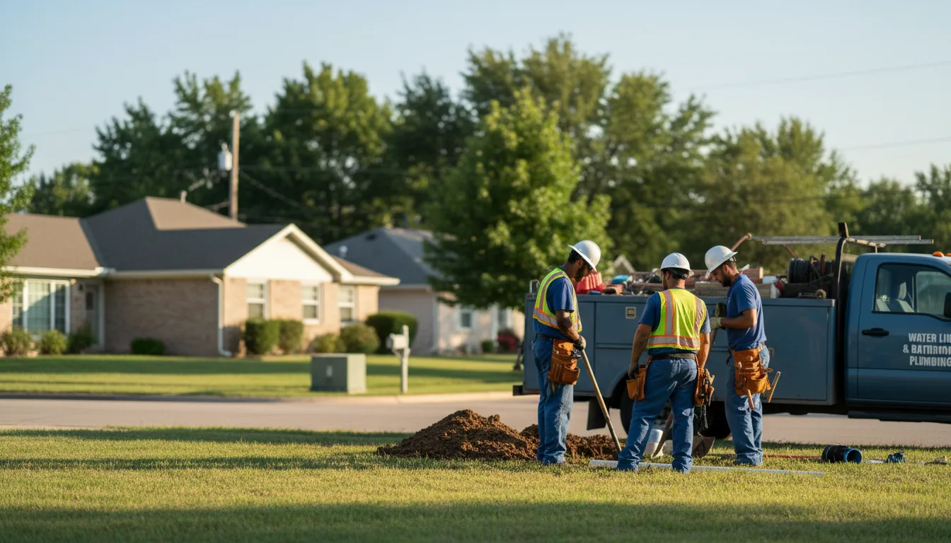 Residential water line and bathroom plumbing service in Fargo, ND